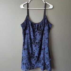 Delias Dolls Kill Blue Floral Velvet Mesh Mini Dress 2X 90s Y2K Grunge DEL20253P